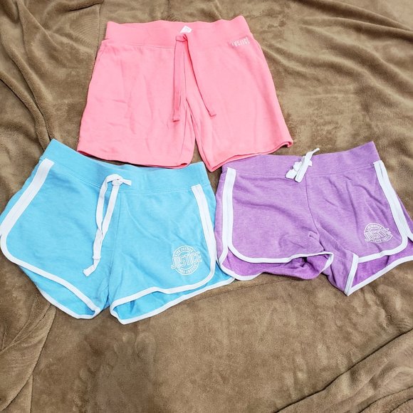 Justice Other - JUSTICE, Bundle of 3 Active Girls shorts Size 12, Lavender, Blue & Salmon color